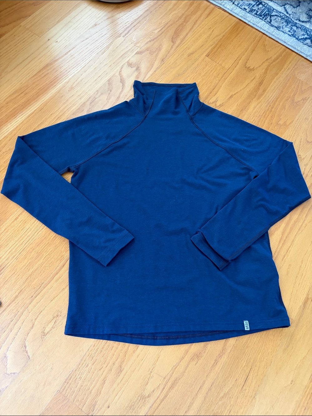 Stio Navy Blue Heather Mock Neck Turtleneck Baselayer Top Women's Size Medium